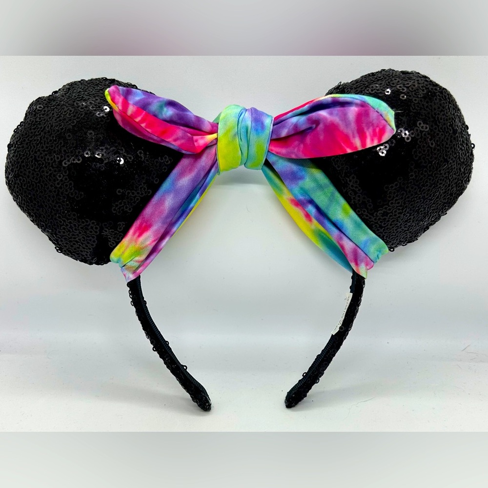 Disney Minnie Mouse Headband with Tie Dye Knotted Bow
